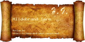 Hildebrand Imre névjegykártya